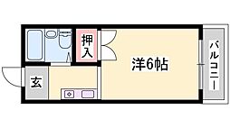 日の出コーポ ワンルームの間取図画像
