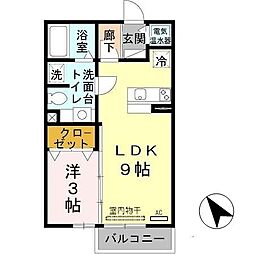 石がけ五番館 1LDKの間取図画像