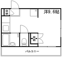 アゼリア 1Kの間取図画像