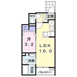 ルミナ手柄II 1LDKの間取図画像