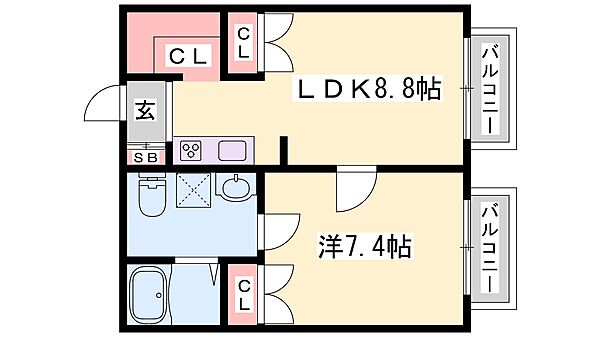 兵庫県姫路市書写台１丁目(賃貸アパート1LDK・2階・37.26㎡)の写真 その2