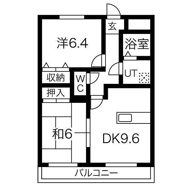 兵庫県姫路市網干区高田(賃貸マンション2DK・2階・52.29㎡)の写真 その2