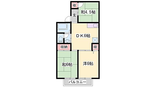 兵庫県加古川市加古川町粟津(賃貸アパート3DK・2階・50.09㎡)の写真 その2