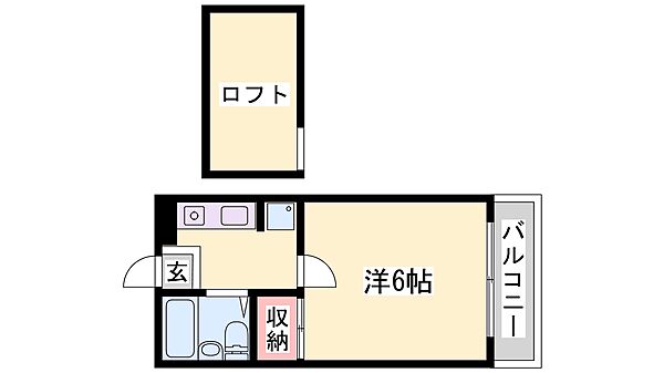 兵庫県姫路市新在家中の町(賃貸アパート1K・2階・18.00㎡)の写真 その2