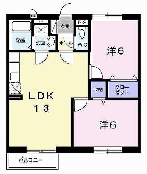 兵庫県加古川市加古川町溝之口(賃貸アパート2LDK・2階・54.89㎡)の写真 その2