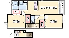 兵庫県西脇市上野（賃貸アパート2LDK・2階・58.48㎡） その2