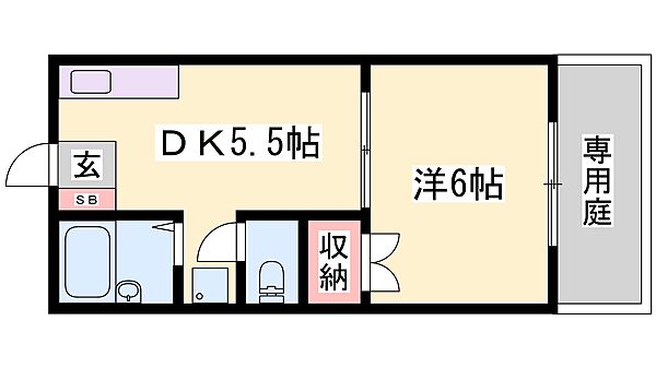 兵庫県姫路市飾磨区阿成(賃貸アパート1DK・2階・26.93㎡)の写真 その2