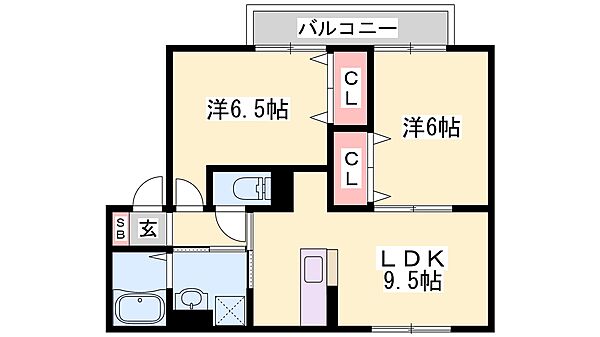 兵庫県たつの市新宮町井野原(賃貸アパート2LDK・2階・51.40㎡)の写真 その2