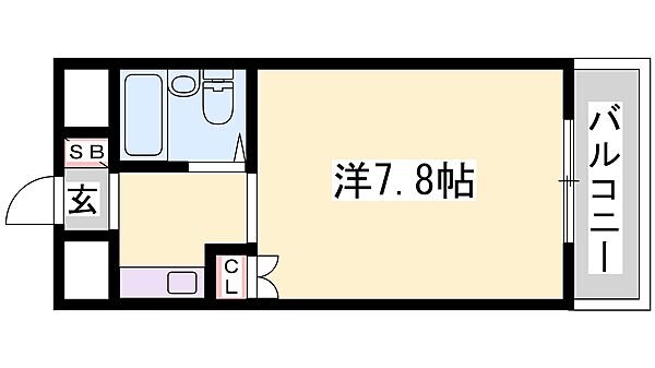 兵庫県姫路市梅ケ谷町(賃貸マンション1R・4階・21.20㎡)の写真 その2