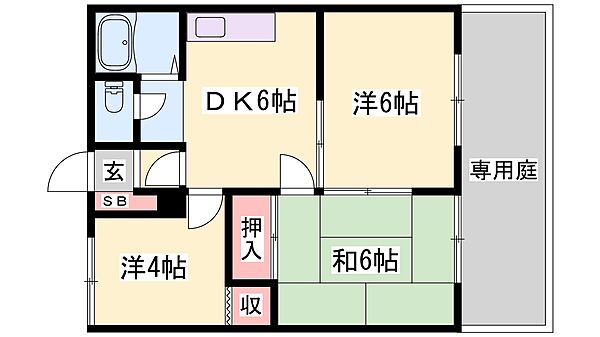 兵庫県加古川市尾上町養田(賃貸アパート3DK・1階・46.37㎡)の写真 その2