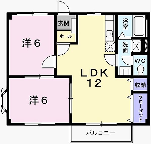 兵庫県姫路市白浜町宇佐崎北２丁目(賃貸アパート2LDK・2階・52.17㎡)の写真 その2