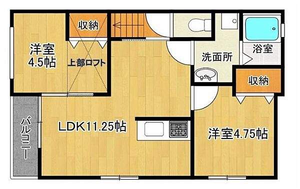 兵庫県三木市府内町(賃貸アパート2LDK・2階・47.92㎡)の写真 その2