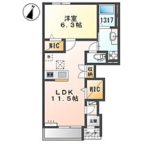 兵庫県姫路市野里（賃貸アパート1LDK・1階・46.00㎡） その2