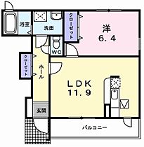 兵庫県三木市自由が丘本町３丁目（賃貸アパート1LDK・1階・45.12㎡） その2