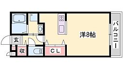 サザンクロス 1Kの間取図画像