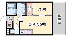 アバンセM 1DKの間取図画像