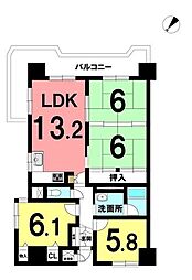 ライオンズマンション番町 4LDKの間取図画像