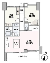 ロマネスク箱崎タワーホームズW棟 2LDKの間取図画像