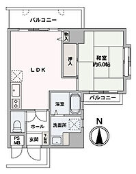 ニューライフ大濠 1LDKの間取図画像
