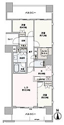 グランドメゾン大手門ザ・レジデンス 3LDKの間取図画像