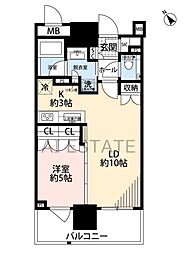ブランズタワー豊洲 1LDKの間取図画像