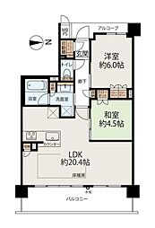 ワコーレ武庫之荘グレイスガーデン 2LDKの間取図画像