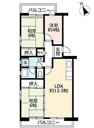 UR都市機構平針駅西住宅 3LDKの間取図画像