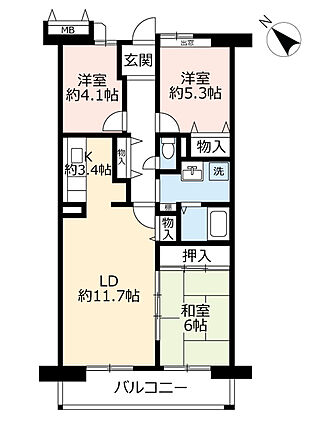 ＵＲ都市機構日進香久山花の街８号棟_間取り_0