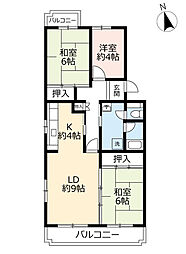 UR都市機構アーバンドゥエル平針1号棟 3LDKの間取図画像