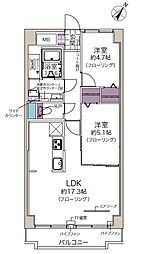 パークサイドパシフィックマンション 2LDKの間取図画像