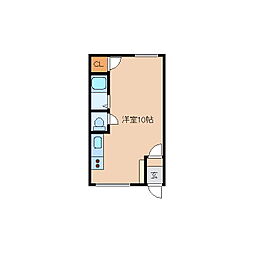 コーポひまわり ワンルームの間取図画像
