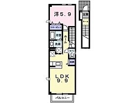 岡山県倉敷市中島（賃貸アパート1LDK・2階・44.90㎡） その2