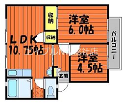 岡山県倉敷市西富井（賃貸アパート2LDK・2階・46.03㎡） その2