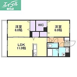 F-city老松町 2LDKの間取図画像