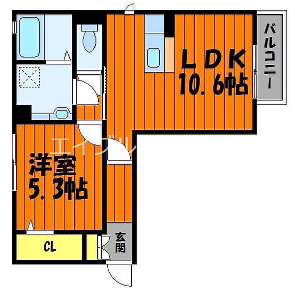岡山県倉敷市福島(賃貸アパート1LDK・2階・40.40㎡)の写真 その2
