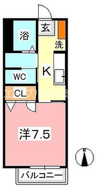 岡山県総社市溝口(賃貸アパート1K・2階・26.00㎡)の写真 その2