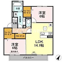 岡山県倉敷市東富井（賃貸アパート2LDK・1階・62.71㎡） その2