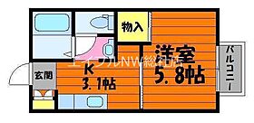 岡山県倉敷市新田（賃貸アパート1K・2階・24.76㎡） その2