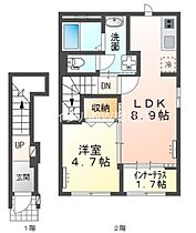 岡山県倉敷市連島町鶴新田（賃貸アパート1LDK・2階・42.31㎡） その2