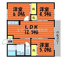 岡山県倉敷市玉島八島（賃貸アパート3LDK・2階・62.52㎡） その2