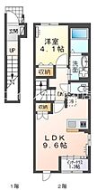 岡山県倉敷市中畝8丁目（賃貸アパート1LDK・2階・42.82㎡） その2