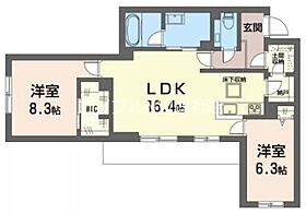 岡山県倉敷市稲荷町（賃貸アパート2LDK・1階・75.60㎡） その2