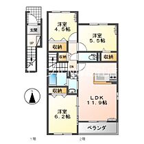 岡山県倉敷市玉島長尾（賃貸アパート3LDK・2階・67.42㎡） その2