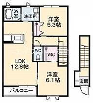 岡山県総社市地頭片山（賃貸アパート2LDK・2階・61.24㎡） その2