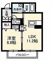 岡山県倉敷市田ノ上（賃貸マンション1LDK・2階・44.36㎡） その2