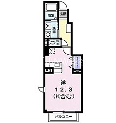 水島臨海鉄道 福井駅 徒歩15分の賃貸アパート 1階ワンルームの間取り