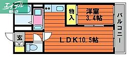 フォレストコート 1LDKの間取図画像