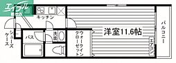 プエルラスクエアアコオ3番館 1Kの間取図画像