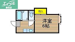 アドナイイルエ 1Kの間取図画像