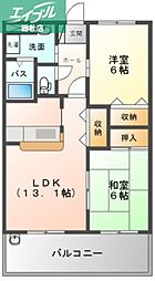 サンルーム秋桜 2LDKの間取図画像